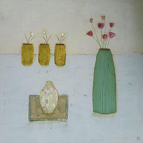 Eithne  Roberts - Ginger Jar and 3 Gold Pots